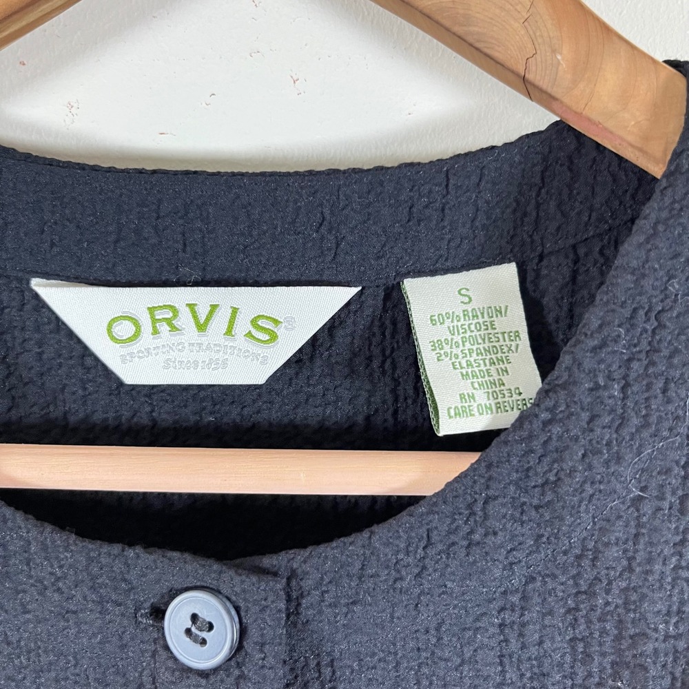 Orvis Crinkle Crepe Matching Two Piece Lounge Set Black Womens Small - Picture 5 of 9
